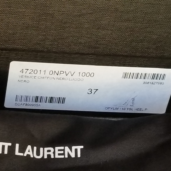 NIB Saint Laurent Black Patent Opyum 110 Pumps - Picture 8 of 8